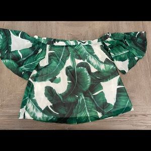 Judith March tropical off shoulder blouse